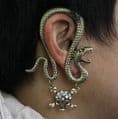 SNAKE WITH SKULL AND CROSSBONES EAR CUFF 5319